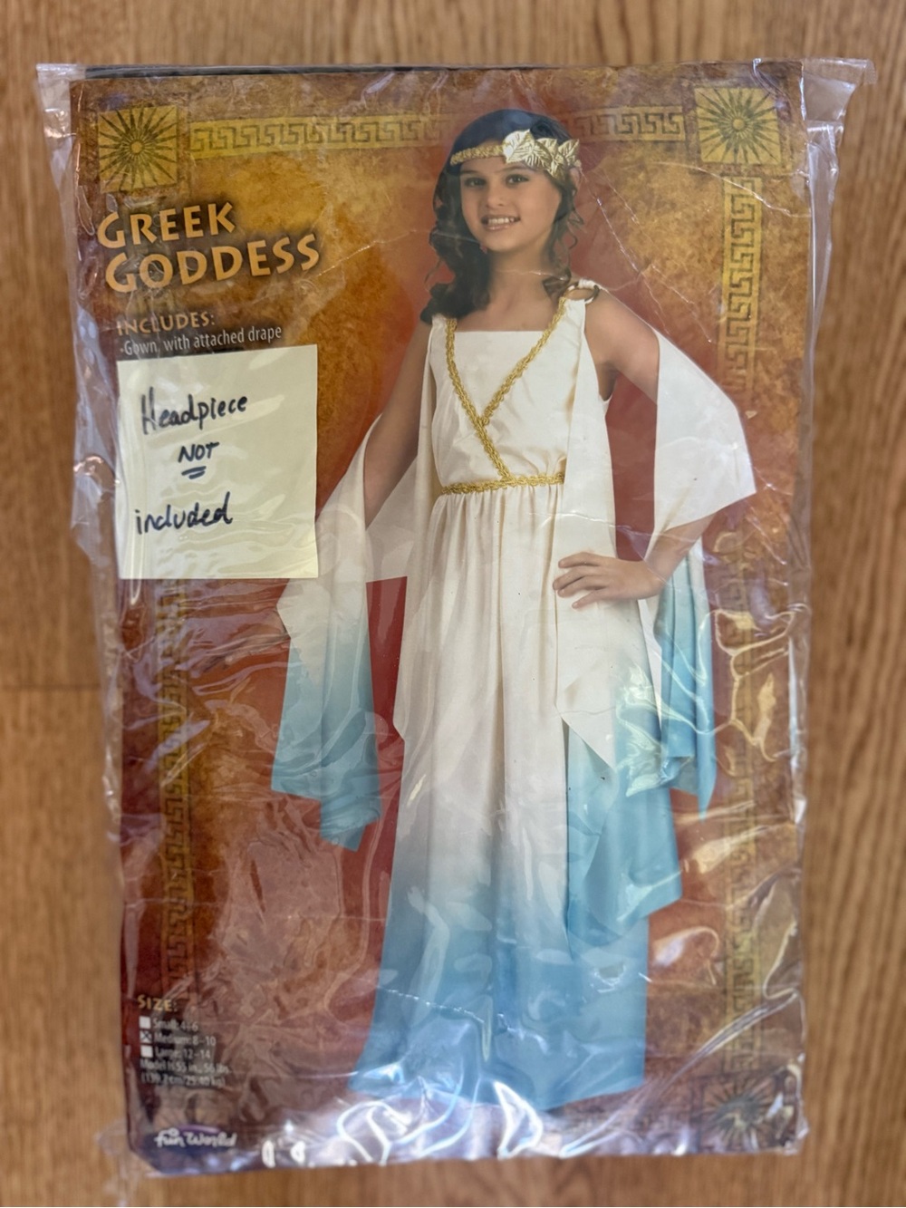 Greek Goddess Kids Costume - White and Light Blue